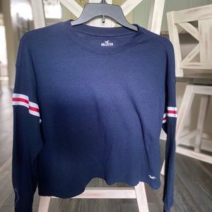 Crop Hollister Sweater Red Stripes On Arm